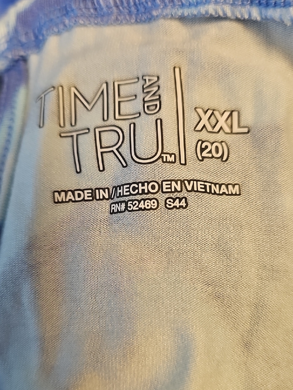 Time and Tru Light Blue Women's Top XXL - Picture 4 of 4